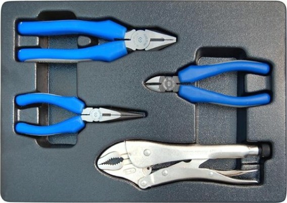 Набор шарнирно-губцевого инструмента KING TONY 4 предмета ложемент 9-42144GP [9-42144GP]