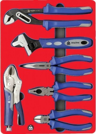 Набор шарнирно-губцевого инструмента в лотке МАСТАК 5-3006 6 предметов