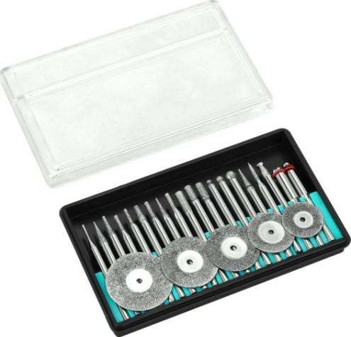 Набор шарошек DEKO RT25 для гравера (отрез. диски+ держатели) 25 предмета [065-0681]