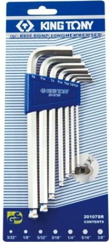 Набор шестигранников KING TONY 20107SR с шаровым окончанием длинные