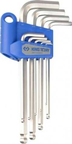 Набор шестигранников KING TONY 20129SR 1/16"-3/8" с шаровым окончанием 9 предметов