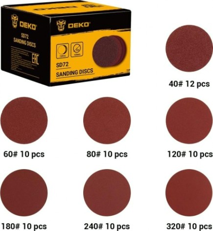 Набор шлифовальных кругов DEKO SD72 72 шт [065-0670]