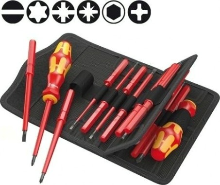 Набор сменных стержней с рукояткой-держателем WERA 1x Kraftform Kompakt VDE 17 Universal WE-059030 [WE-059030]