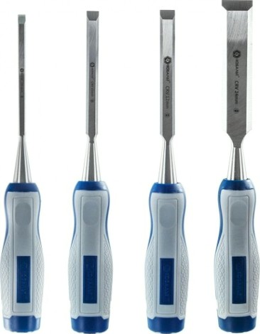 Набор стамесок Кобальт 245-671 (6, 12, 18, 24х140 мм) cr-v, двухк. рукоятка