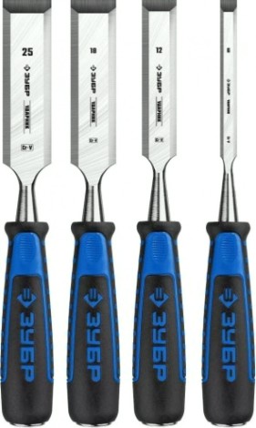 Набор стамесок с двухкомпонентной рукотяткой ЗУБР УДАРНИК серия ПРОФЕССИОНАЛ 18097-H4 [18097-H4]