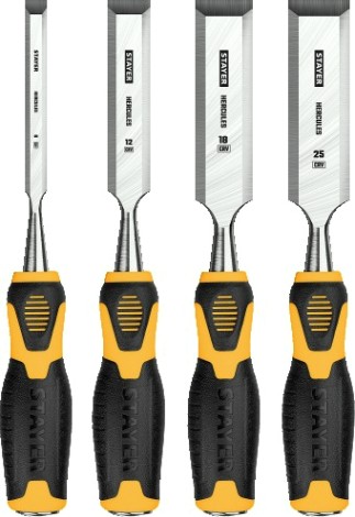 Набор стамесок STAYER HERCULES долот с двухкомпонентной рукояткой, 4шт. [18205-H4]