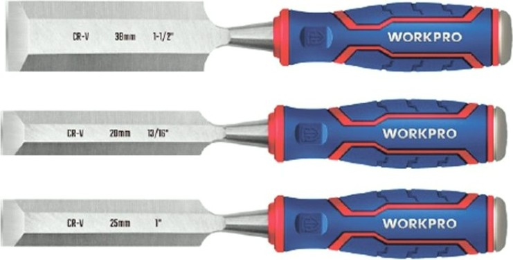 Набор стамесок WORKPRO WP201301 для высоких нагрузок 3шт Набор стамесок WORKPRO WP201301 для высоких нагрузок 3шт