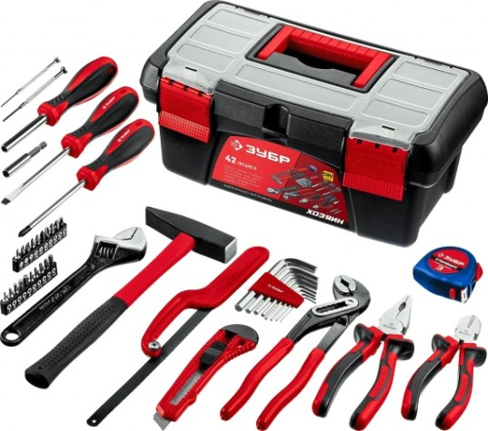 Набор столярно-слесарного инструмента ЗУБР Хозяин-42 для дома 42 пред. [22105]