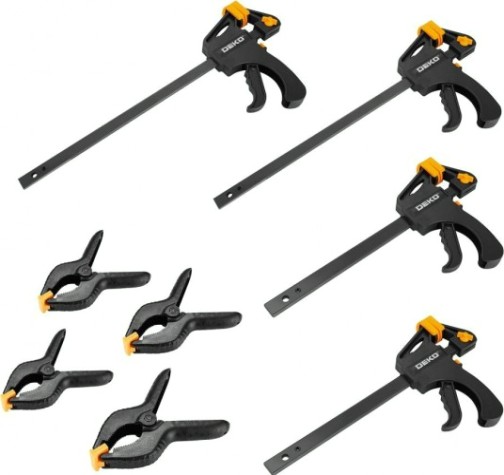 Набор струбцин DEKO CLS70-300 быстрозажимных 70 мм, 150 мм, 300 мм 8 шт [065-0668]