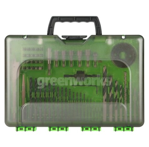 Набор сверл бит и коронок GREENWORKS 2 944 507 в кейсе 60 предметов [2944507]
