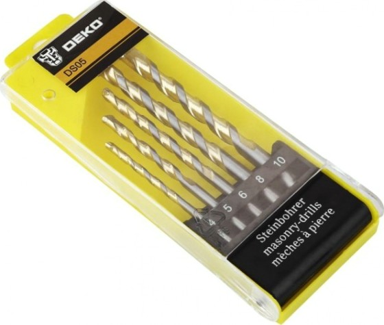 Набор сверл по бетону DEKO DS05 и камню 4-10 мм, 5 шт [065-0545]
