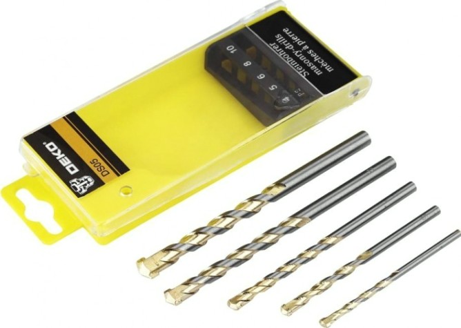 Набор сверл по бетону DEKO DS05 и камню 4-10 мм, 5 шт [065-0545]