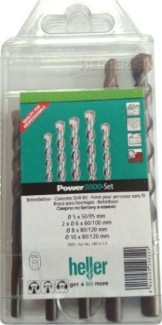 Набор сверл по бетону HELLER 5,6х2,8,10 (5 пр.) [TD14614]