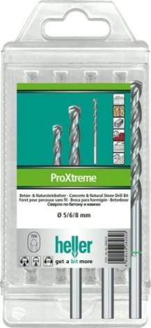 Набор сверл по бетону HELLER и натуральному камню proxtreme, ø 5/6/8 (3 пр.) [TD28262]