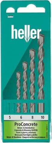 Набор сверл по бетону HELLER proconcrete (5,6,8,10 мм) (4 пр.) [TD16873]