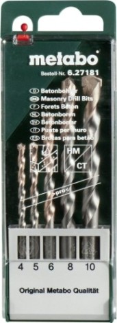Набор сверл по бетону METABO 5 шт. (4-10 мм) НМ pro 627181000 [627181000]