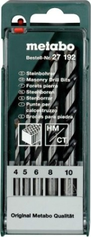 Набор сверл по бетону METABO 5 шт. (4-10 мм) НМ pro 627192000 [627192000]