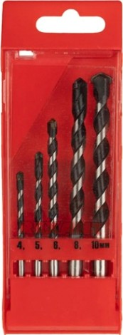 Набор сверл по бетону REXANT 4, 5, 6, 8, 10 мм 5 шт. [91-0411]