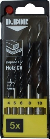 Набор сверл по дереву D.BOR 5 шт. (4-5-6-8-10 мм.) [W-011-180005404D]