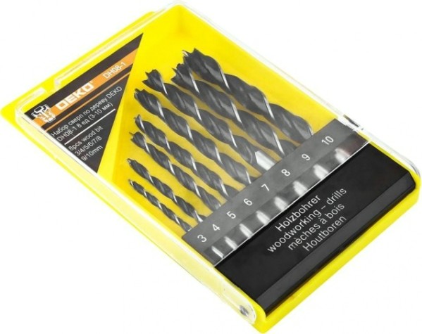 Набор сверл по дереву DEKO DH08-1 8 ед (3-10 мм) [065-0531]