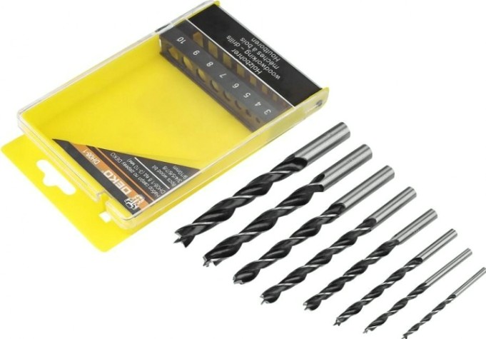 Набор сверл по дереву DEKO DH08-1 8 ед (3-10 мм) [065-0531]