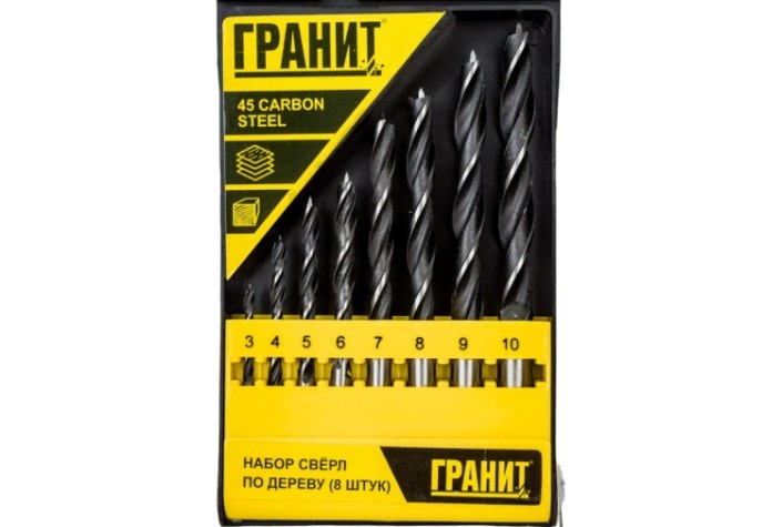 Набор сверл по дереву ГРАНИТ 700002 8 шт. Набор сверл по дереву ГРАНИТ 700002 8 шт.