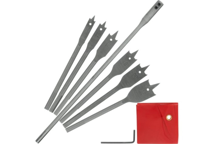 Набор сверл по дереву MATRIX 10-12-16-18-20-25 мм, 6 шт удлинитель 300 мм [70406]