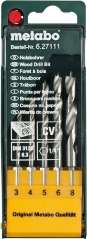 Набор сверл по дереву METABO 5 шт. 6-гр хвостовик 627111000 [627111000]