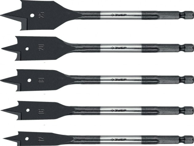 Набор сверл по дереву ЗУБР МАСТЕР 5 шт, по хвостовик hex 1/4" [29505-H5_z01]
