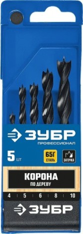 Набор сверл по дереву ЗУБР ПРОФЕССИОНАЛ 5 шт, м-образная заточка [29421-H5_z01]