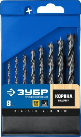 Набор сверл по дереву ЗУБР ПРОФЕССИОНАЛ 8 шт, м-образная заточка [29421-H8_z01]