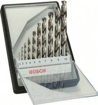 Набор сверл по металлу BOSCH HSS-G (1-10мм) 10 шт. Robust Line [2607010535]