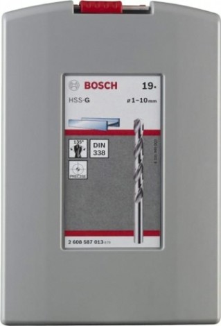 Набор сверл по металлу BOSCH HSS-G 135° (1-10мм) 19 шт. ProBox [2608587013]