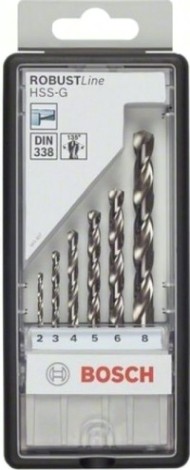 Набор сверл по металлу BOSCH HSS-G 6 шт Robust Line D2-8 [2607010529]