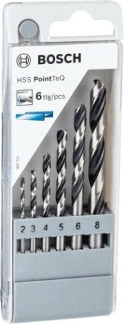 Набор сверл по металлу BOSCH HSS PointTeQ 6 шт D2-8 [2608577346]