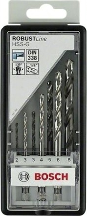 Набор сверл по металлу BOSCH Robust Line (7шт) 135°, с шестигранным хвостовиком [2607019922]