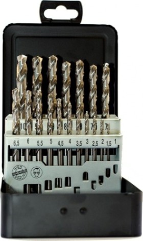 Набор сверл по металлу D.BOR шлифованные HSS-G 19 шт. (1-10х0.5 мм.) [W-011-141019108D-T]