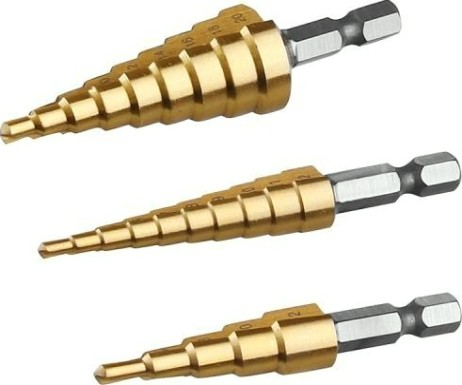 Набор сверл по металлу DEKO DH20 ступенчатых 3-12, 4-12, 4-20 мм, 3 шт [065-0688]