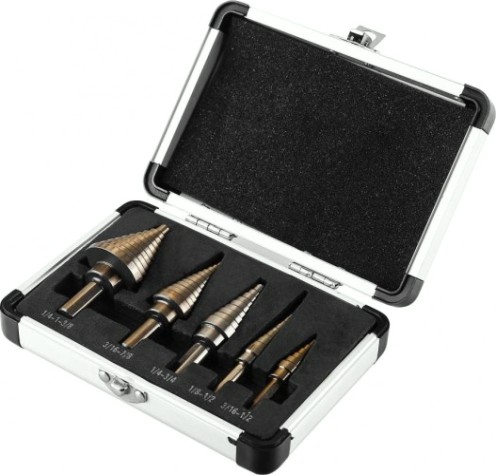 Набор сверл по металлу DEKO DH22 ступенчатых в кейсе 5 шт [065-0690]