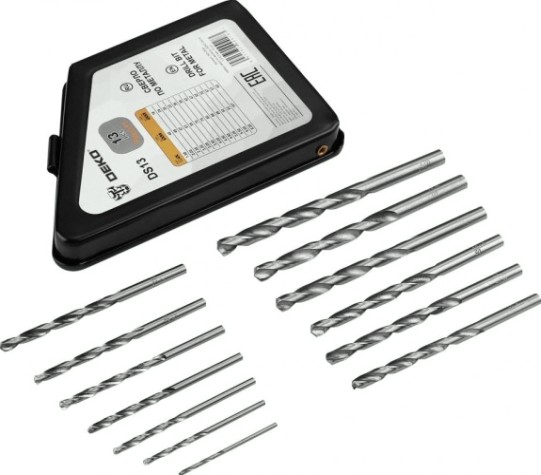 Набор сверл по металлу DEKO DS13 1,5-6,5 мм, 13 шт [065-0544]