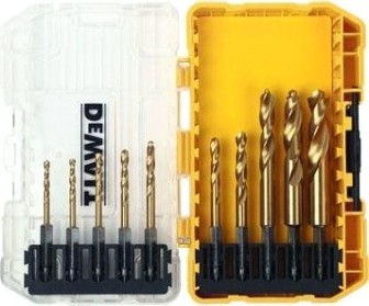 Набор сверл по металлу DeWALT HSS-TIN 10 шт. Impact TITANIUM (3.0-10 мм) DT50050-QZ