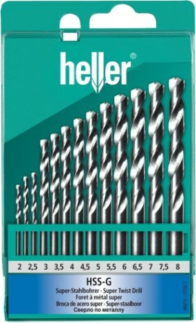 Набор сверл по металлу HELLER hss-g ø 2/2.5/3….7,5/8 (13 пр) [TD17733]