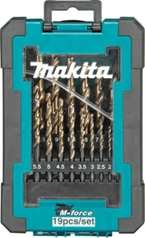 Набор сверл по металлу MAKITA D-67583 M-force, 19 шт. (1-10 мм, шаг 0.5 мм)