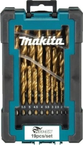 Набор сверл по металлу MAKITA D-72229-10 hss-tin economy, 19 шт. (1-10 мм)