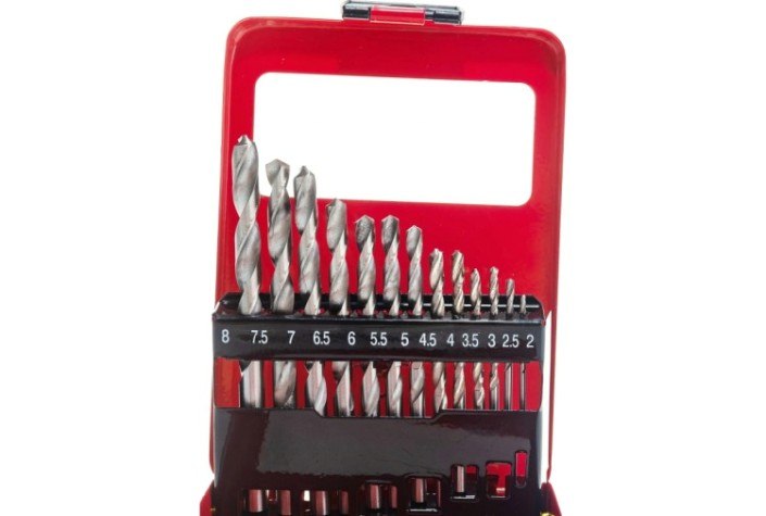 Набор сверл по металлу MATRIX 2-8 мм (через 0,5 мм), hss, 13 шт., метал. коробка [72387]