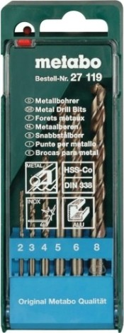 Набор сверл по металлу METABO HSS-Co 6 шт. (2-8 мм) 627119000 [627119000]