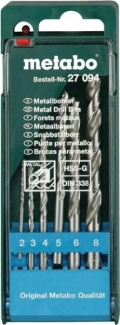 Набор сверл по металлу METABO HSS-G 6 шт. (2-8 мм) 627094000 [627094000]