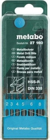 Набор сверл по металлу METABO HSS-R 6 шт. (2-8 мм) 627160000 [627160000]