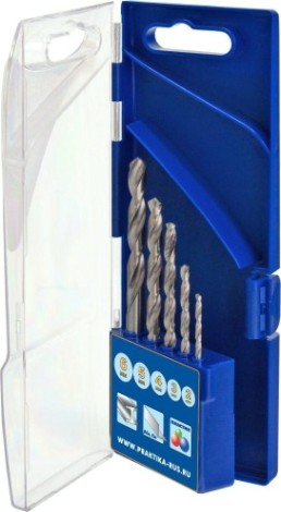 Набор сверл по металлу ПРАКТИКА "Профи", 5 шт, 2,3,4,5,6 мм, ПРО [640-230]