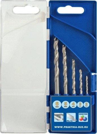 Набор сверл по металлу ПРАКТИКА "Профи", 5 шт, 2,3,4,5,6 мм, ПРО [640-230]